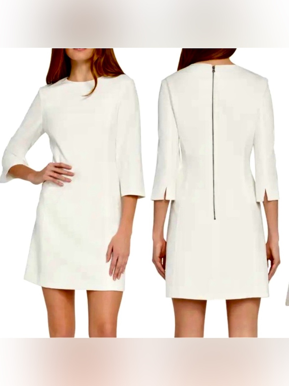 Alice + Olivia Classics Ivory Mini Shift Dress with Back Zip Size 4